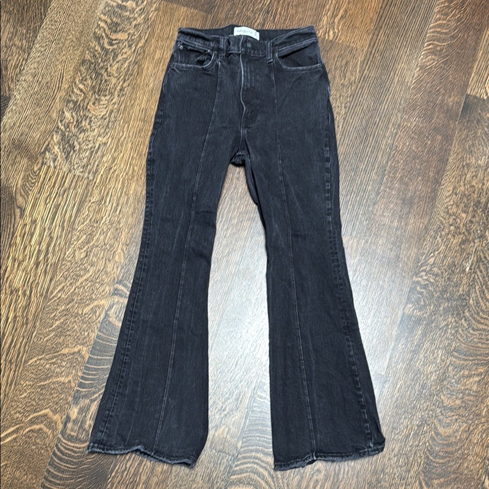 Abercrombie & Fitch High Rise Black Wide Leg Flare Jeans